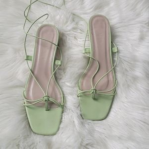 Mint green strappy Zara sandals